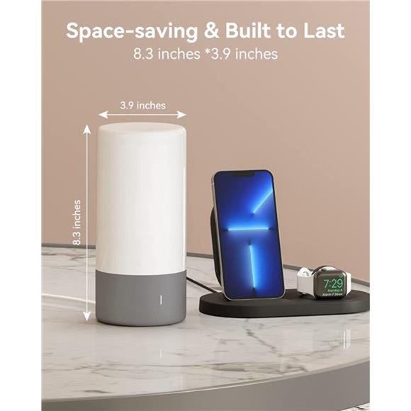 Table Lamp, Bedside Touch Control Lamp for Bedroom 3 Level Dimmable Warm White - Picture 4 of 7